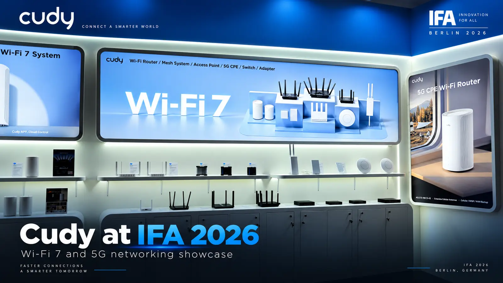 Cudy laajentaa Wi-Fi 7- ja 5G-teollisuusratkaisuja IFA 2026