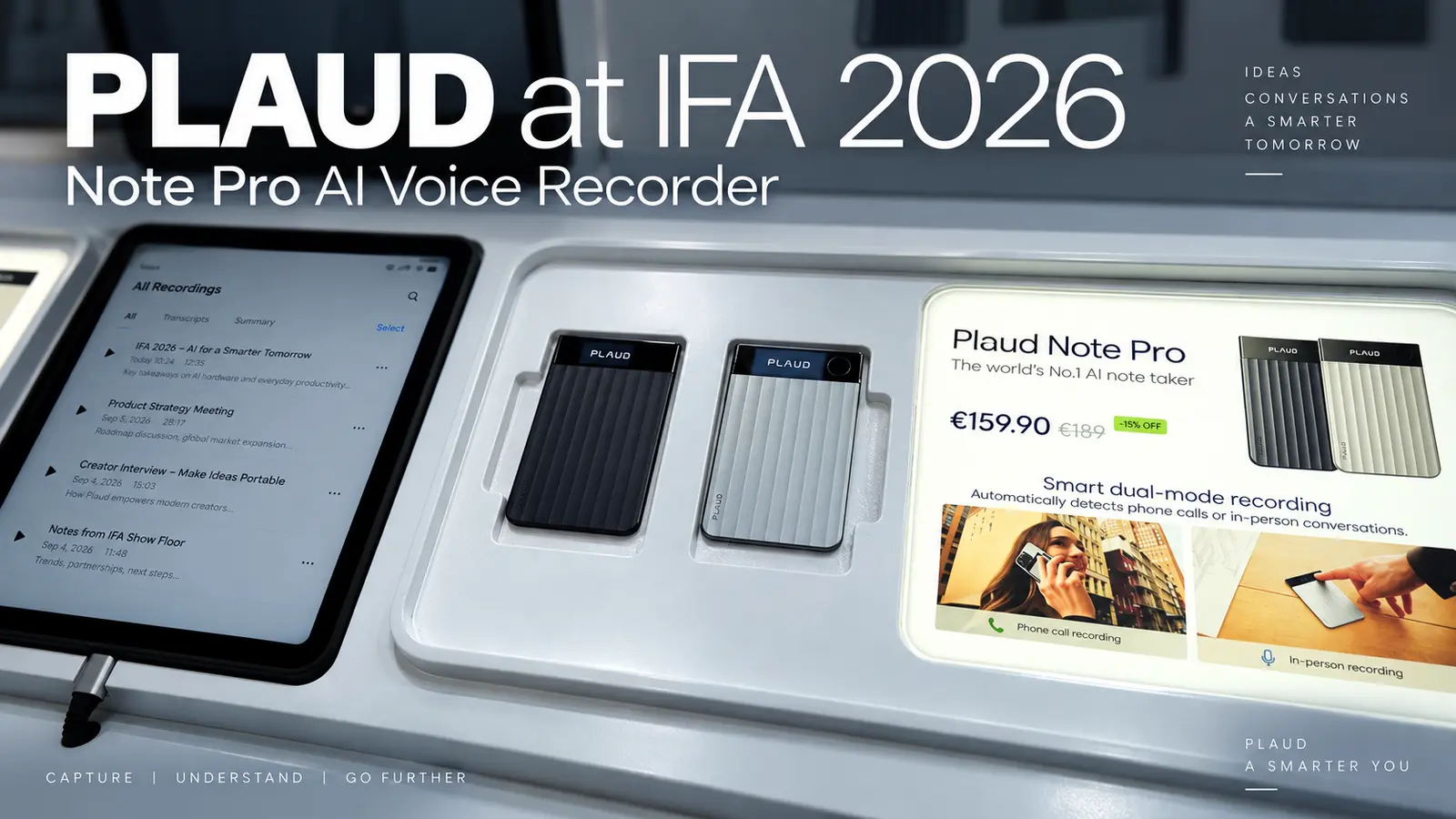 Plaud One ja tekoälyiset äänimuistiinpanot IFA 2026