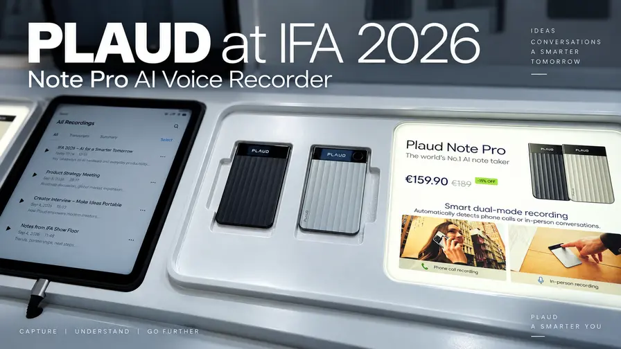 Plaud One ja tekoälyiset äänimuistiinpanot IFA 2026